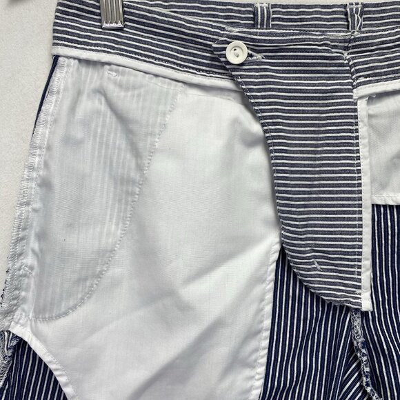 Vince Pleated Stripes Seersucker Shorts Mens Size 32 Gray-White Puckered Texture - Picture 6 of 16